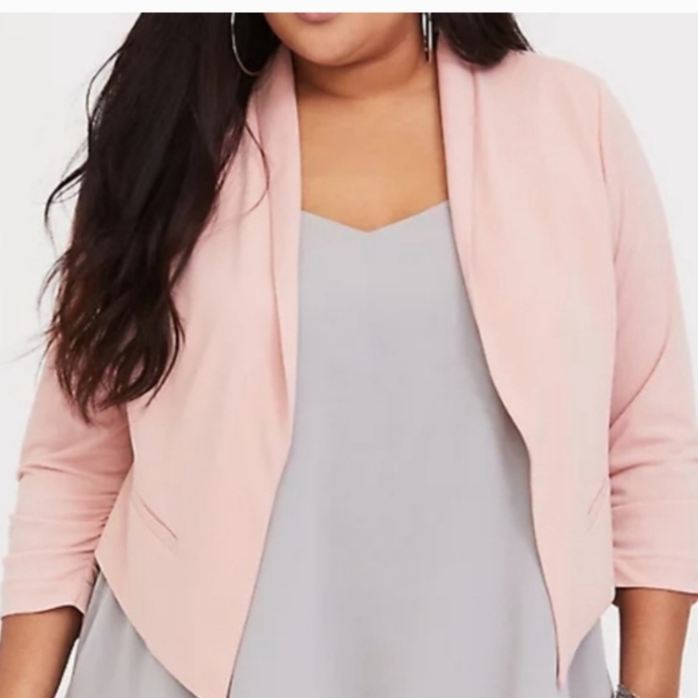 Torrid Blush Pink Open Front Blazer